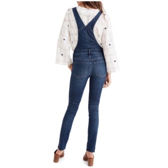Madewell Skinny Raw Edge Hem Stretchy Overalls Sz. M - Picture 2 of 16